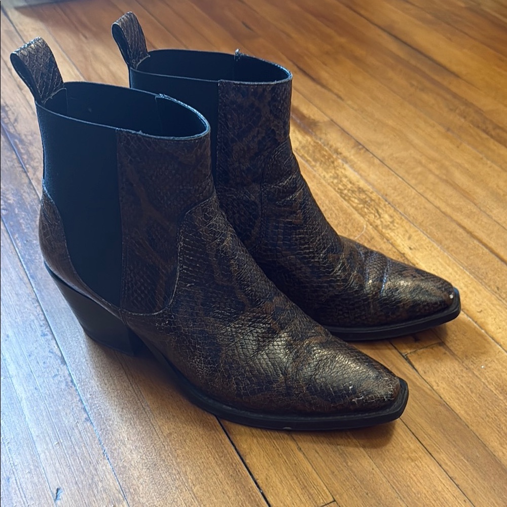 Everlane snake skin western boot